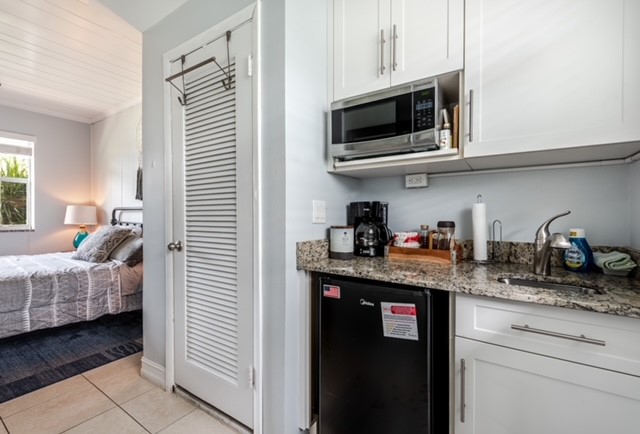 Kitchenette in beach studio rental Delray Beach FL